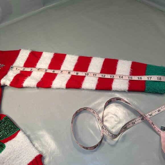 33 Degrees Christmas Holiday Dinosaur Santa Ugly Sweater Women Fuzzy Festive - Picture 16 of 16